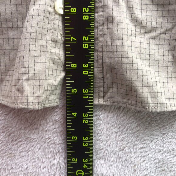 Van Heusen Mens Shirt Size 2XL Short Sleeve Button Down Checkered Casual Beige - Picture 4 of 10